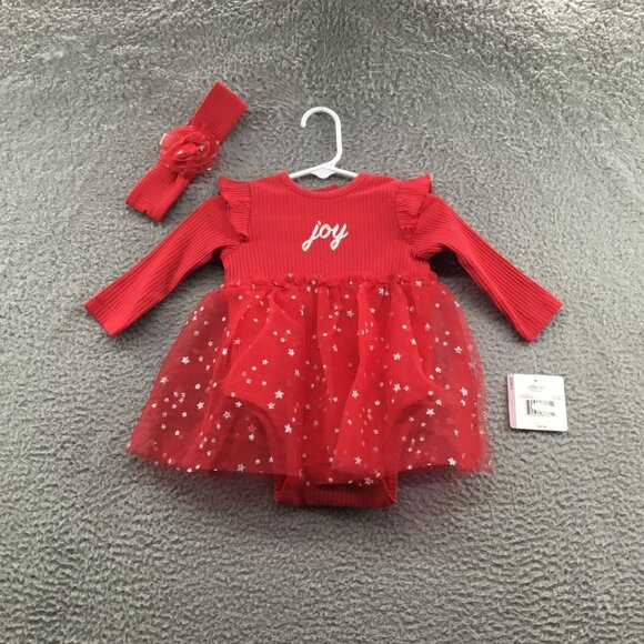 Little‎ Me Holiday Tutu Bodysuit with Headband Red 9 M - Picture 1 of 3